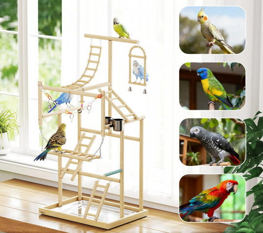 Hřiště pro papoušky 48 x 38 x 95 cm | vícebarevné č.3