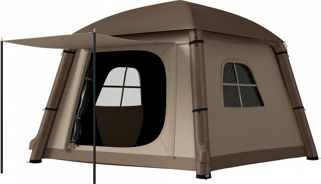 Nafukovací kempinkový stan | khaki + hnědý