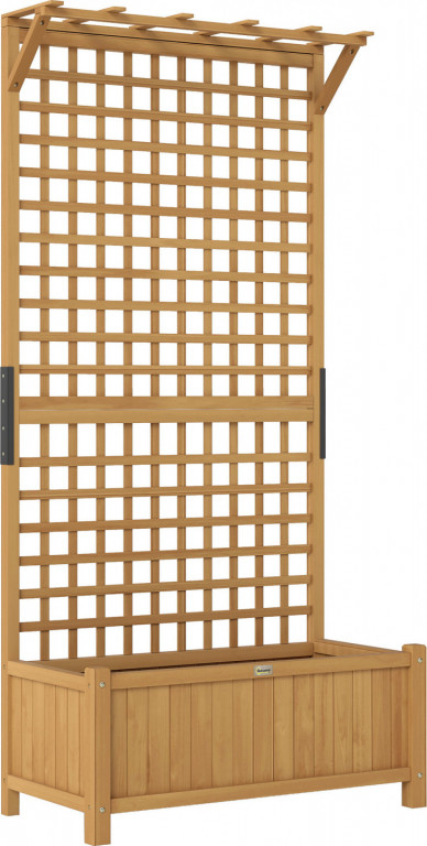 Vyvýšený záhonový květináč s mříží 90 x 45 x 183 cm | žlutý