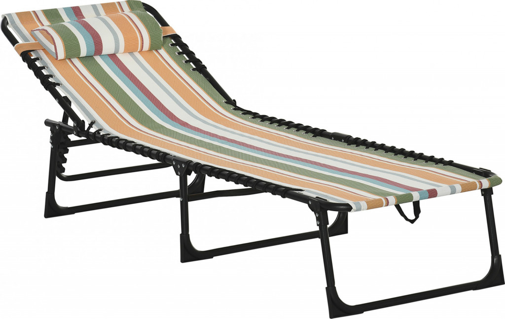 Skládací zahradní lehátko se 4 polohami | vícebarevné
