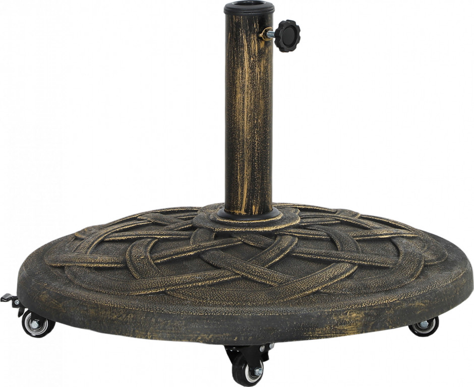 Pojízdný kulatý stojan na slunečník | bronzový