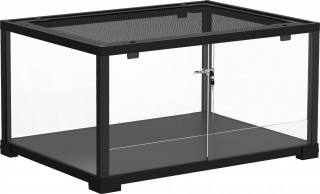 Skleněné terárium pro plazy s posuvnými dvířky 60 x 45 x 32 cm | černé č.1
