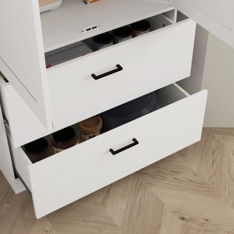 Vysoká skříňka 75 x 39 x 178 cm | krémově bílá č.4