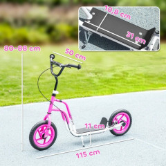 Dětská koloběžka s nastavitelnými řídítky 115x50x80-88 cm | růžová č.3