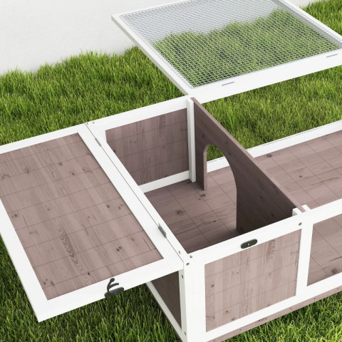 Dřevěný výběh pro želvy s odklápěcí střechou 91 x 60,5 x 32 cm | hnědý č.5