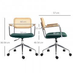 Kancelářská židle s ratanovým vzhledem 57 x 57 x 80-88 cm | zelená č.3
