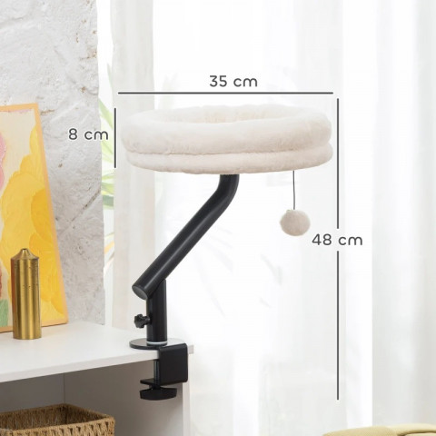 Kočičí pelíšek s možností přidělání ke stolu | krémově bílý č.5