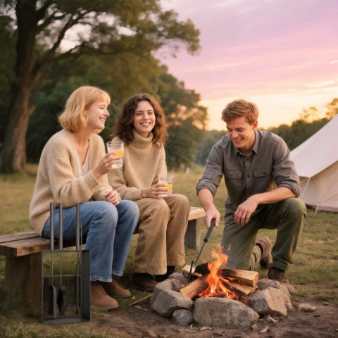 Kovové krbové nářadí 5 kusů | černé č.3