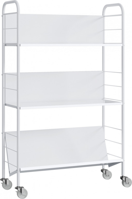 Pojízdný regál se 3 úrovněmi 69 x 26 x 108 cm | bílý