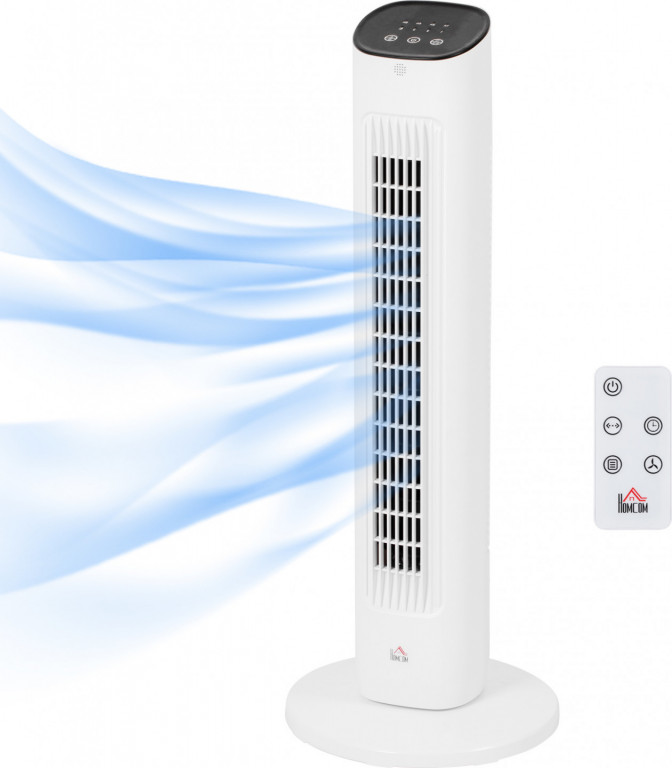 Sloupový ventilátor s dálkovým ovládáním 30 x 30 x 78 cm | bílý