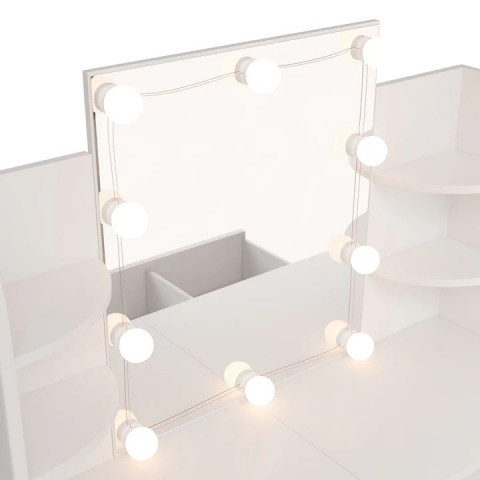 Toaletní stolek Bella s LED osvětlením | bílý č.5