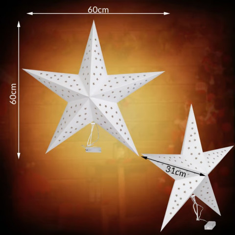 LED papírová hvězda | krémová č.5