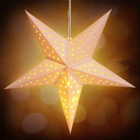 LED papírová hvězda | krémová č.6