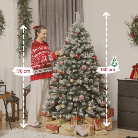 Umělý vánoční stromek se sněhovou pokrývkou, 180 cm | zelený č.4