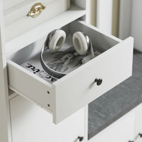 Věšáková sestava do předsíně s lavicí a botníkem 100 x 30 x 180 cm | bílá č.6