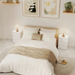 Noční stolky se 3 zásuvkami, 2 kusy | bílé č.3