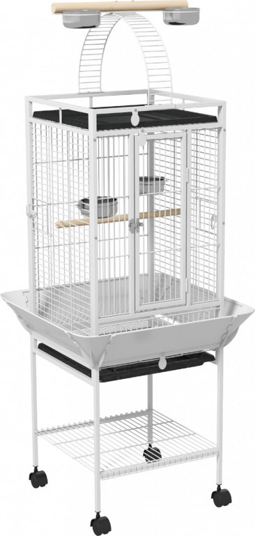 Klec pro papoušky se 3 dvířky 62,5 x 62,5 x 156 cm | bílá