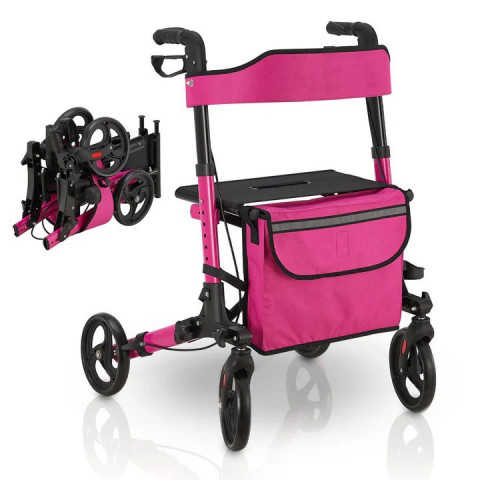 Štvorkolesové fialové chodítko pre seniorov Rollator č.3