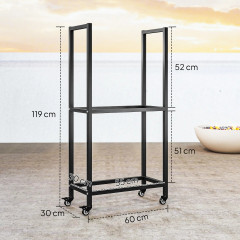 Stojan na palivové dřevo pro interiér, 60 x 30 x 119 cm | černý č.3