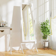 Elegantní stojací zrcadlo 47 x 46 x 148 cm | bílé č.1