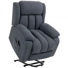 Elektrické polohovací TV křeslo ve vzhledu lnu | tmavě šedé č.3
