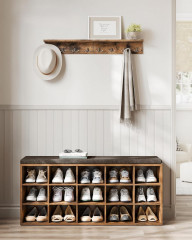 Botník s lavicí 30 x 105 x 48cm | rustikálně hnědý č.1