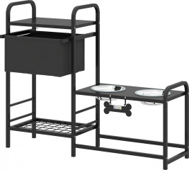 Vyvýšená miska pro psy s úložným prostorem | černá č.1