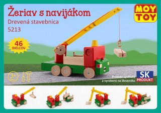 Drevená stavebnica Žeriav s navijakom Moy Toy č.1