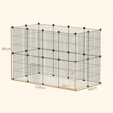 Venkovní výběh pro králíky, 120 x 60 x 80 cm | černý č.4