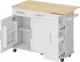 Kuchyňský vozík s výsuvnou pracovní deskou | bílý č.1