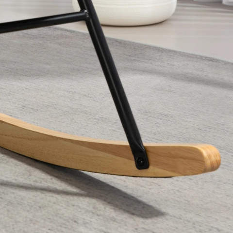 Houpací křeslo se sametovým vzhledem | krémově bílé č.6