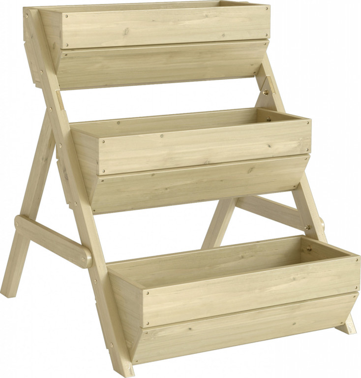 Vertikální vyvýšený záhon se 3 patry 65 x 75 x 76 cm | zelený