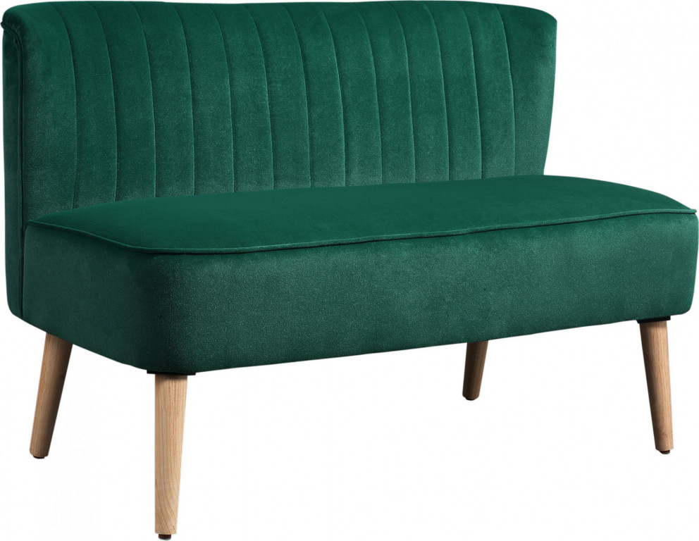 2místný gauč se sametovým vzhledem 117 x 56,5 x 77 cm | tmavě zelený