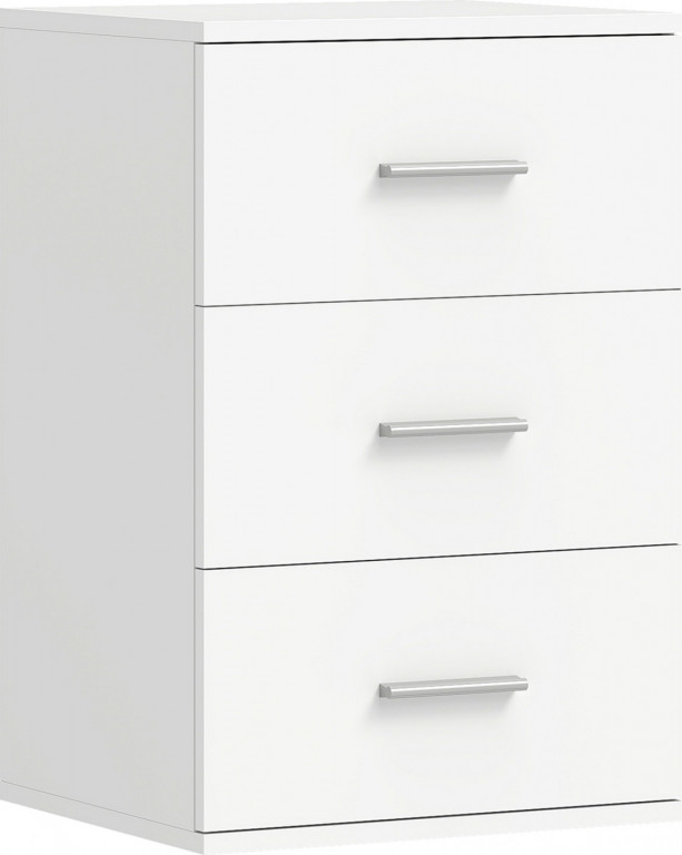 Noční stolek se 3 zásuvkami | bílý