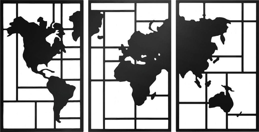 Nástěnná mapa světa 50 x 80 cm | černá