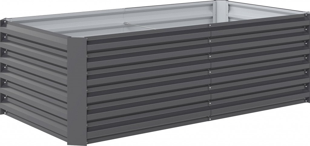 Kovový vyvýšený záhon 180 x 90 x 57,5 cm | šedý