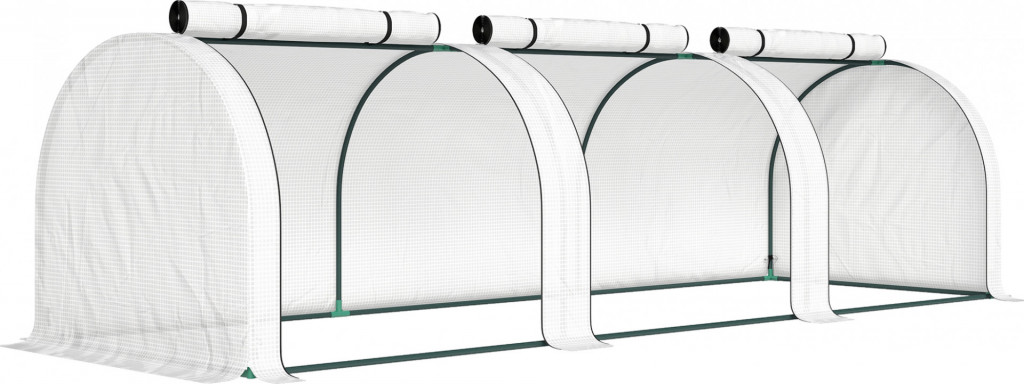 Fóliovník s bočními stěnami z PE fólie 300 x 100 x 80 cm | bílý