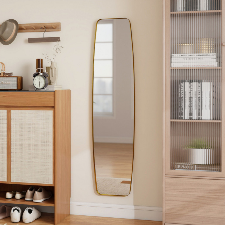 Nástěnné zrcadlo 160 x 40 cm | zlaté