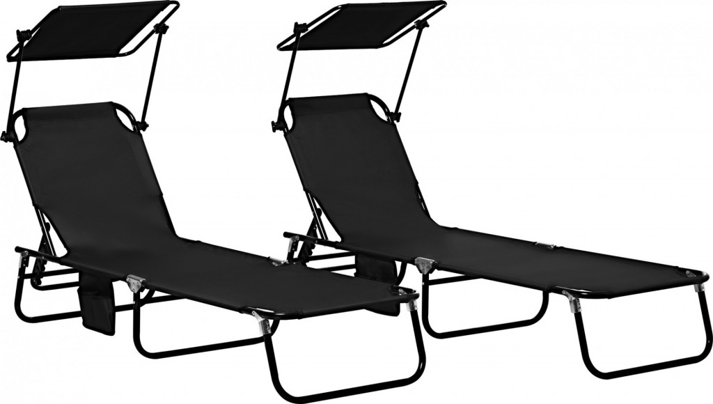 Sada 2 lehátek skládací | černé