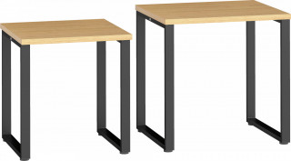 Sada 2 stolků do obývacího pokoje | přírodní + černá