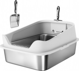 Box na stelivo z nerezové oceli 60,2 x 40,2 x 29,7 cm | šedý č.1