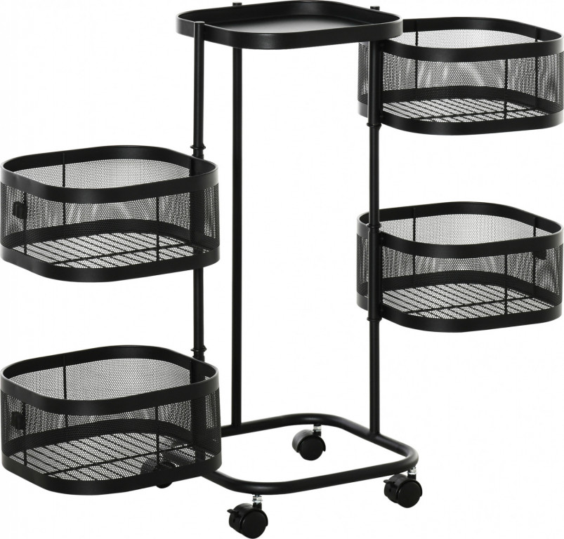 Servírovací vozík 33x33x77cm | černý