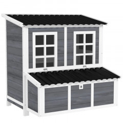 Kurník z jedlového dřeva, 100 x 86 x 100 cm | světle šedý č.2