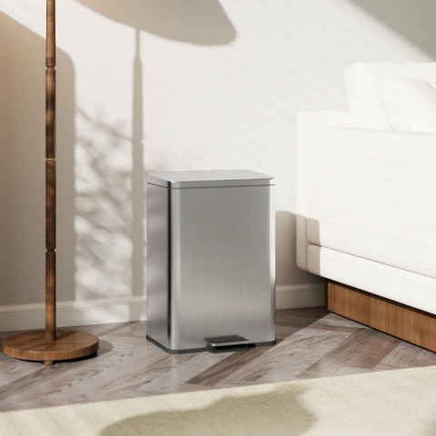 Odpadkový koš 20 l s pedálem a tichým zavíráním | stříbrný č.5