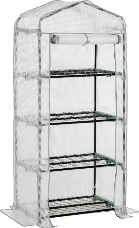 Fóliovník s roletou a policemi | bílý