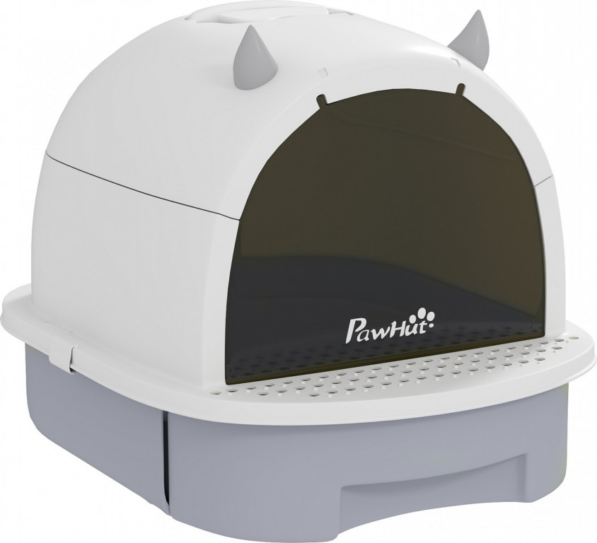 Kočičí toaleta s víkem | šedá