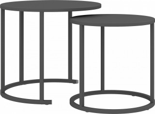 2 odkládací kulaté stolky | tmavě šedé č.1