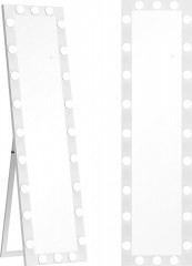 Celoplošné zrcadlo 150 x 40 cm s 24 žárovkami | bílé č.1