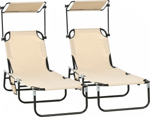 Sada 2 lehátek se sluneční stříškou | hnědá č.1