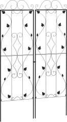 Sada 2 nerezových popínavých podpěr s listy 50 x 181 cm | černá č.1